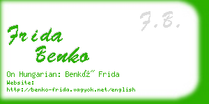 frida benko business card